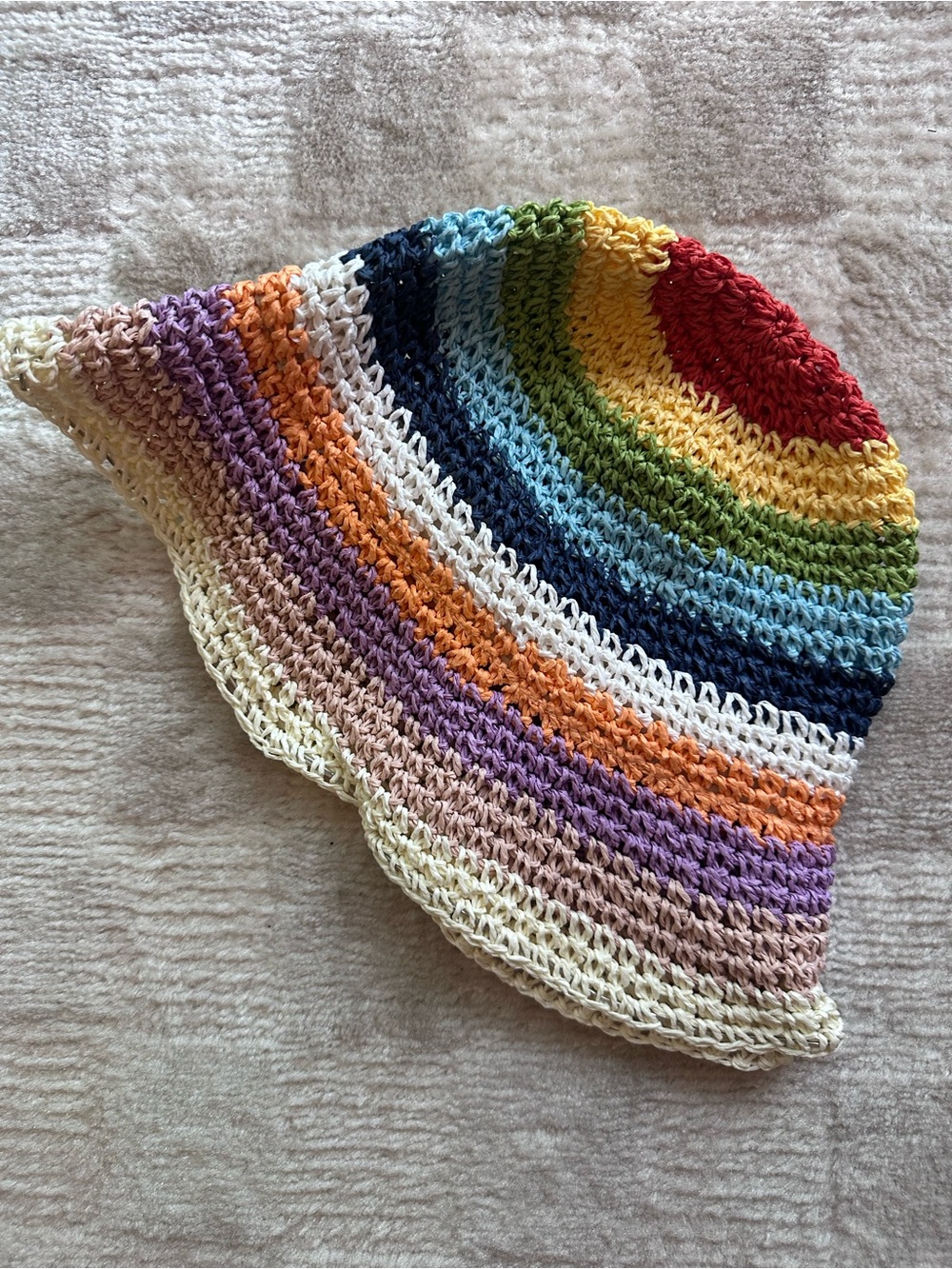 Rainbow Crochet Bucket Hat – Multicolor